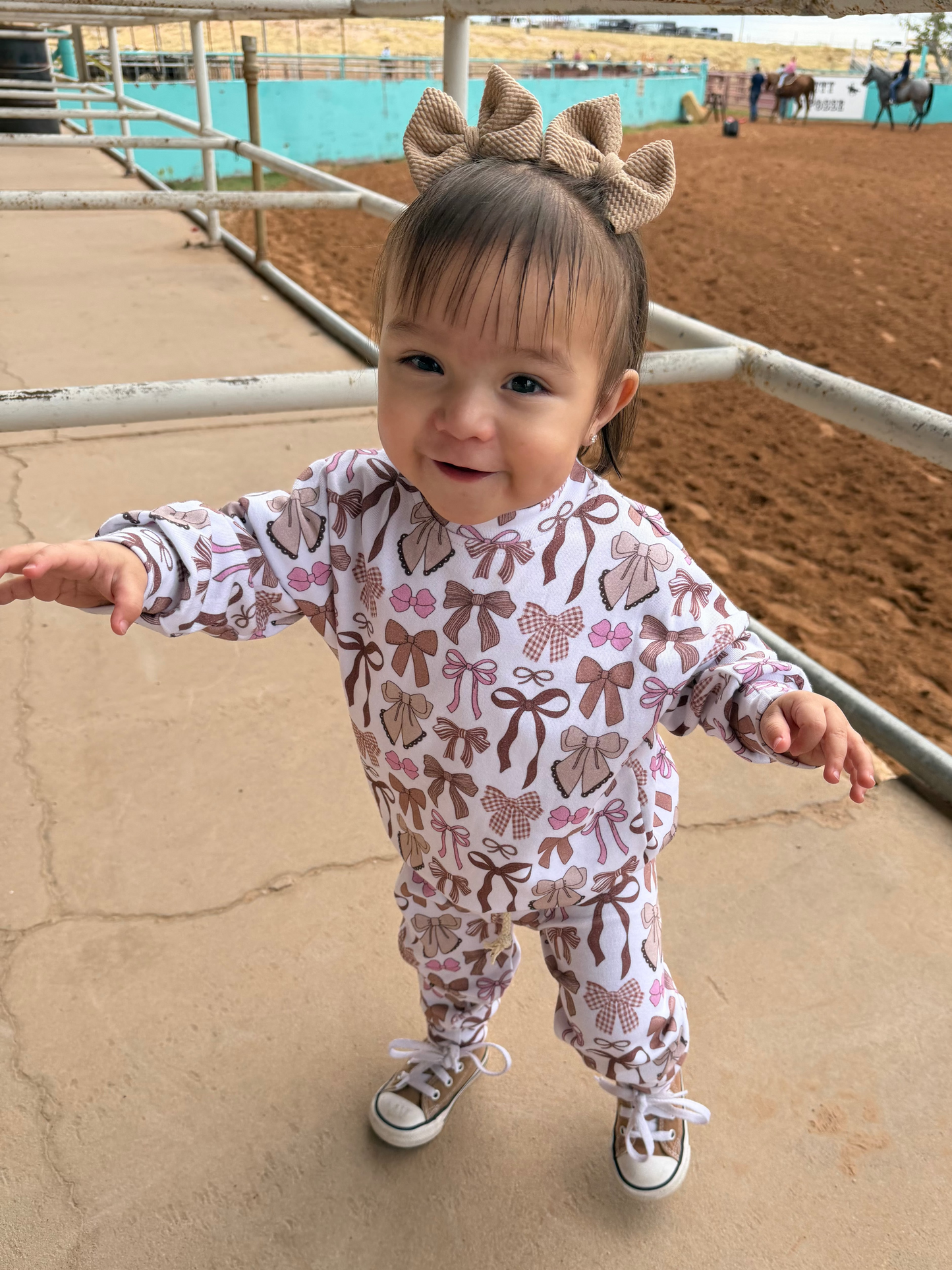 Mocha Bows Jogger Set