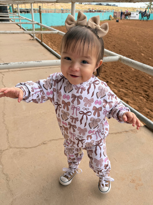 Mocha Bows Jogger Set