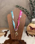 Fuchsia Derby Charm Necklace
