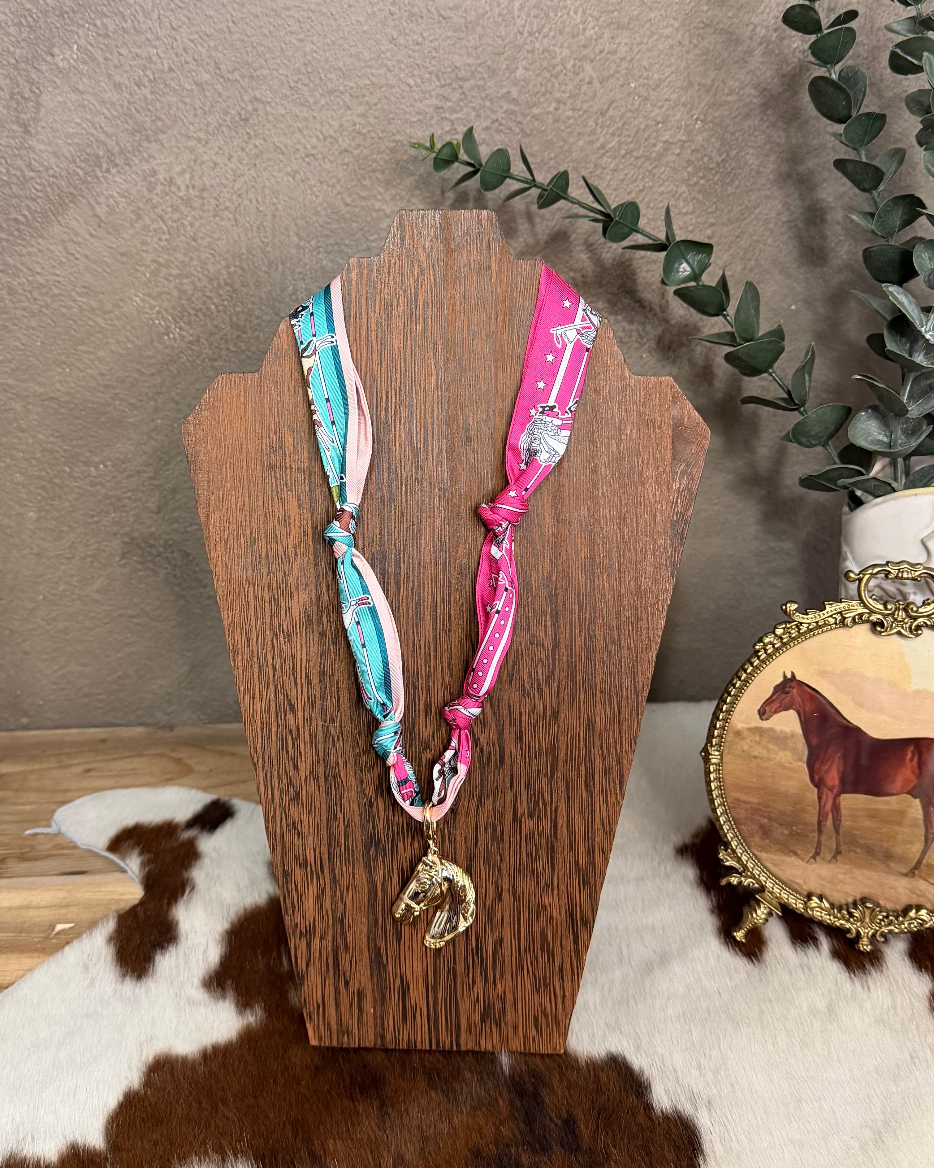 Fuchsia Derby Charm Necklace