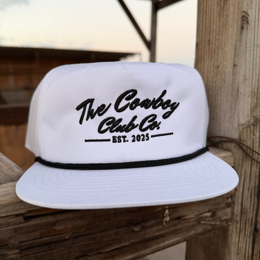 White Retro Rope Hat