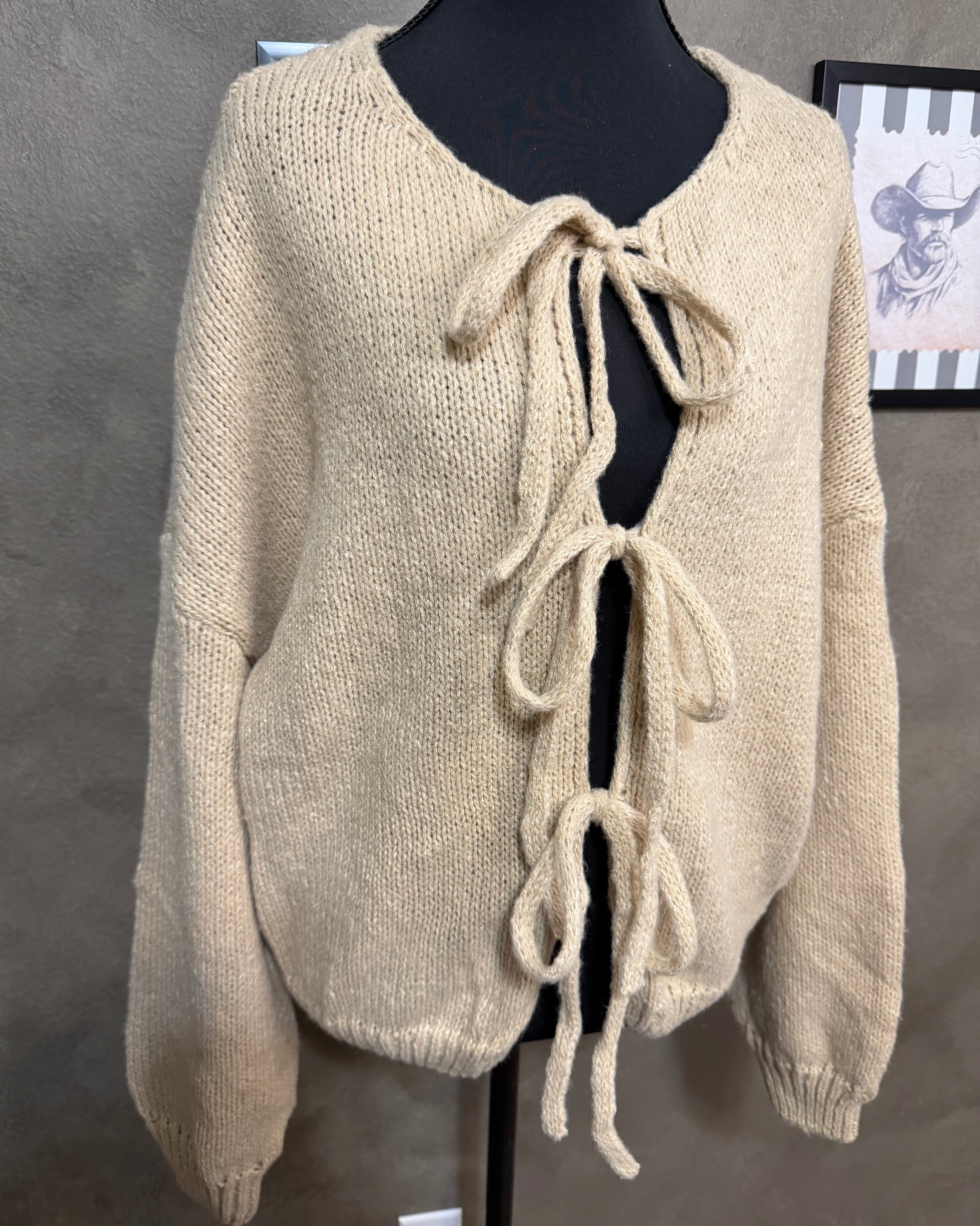 Tie Front Knit Cardigan