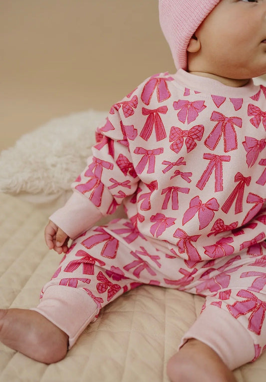 Pink Bows Jogger Set