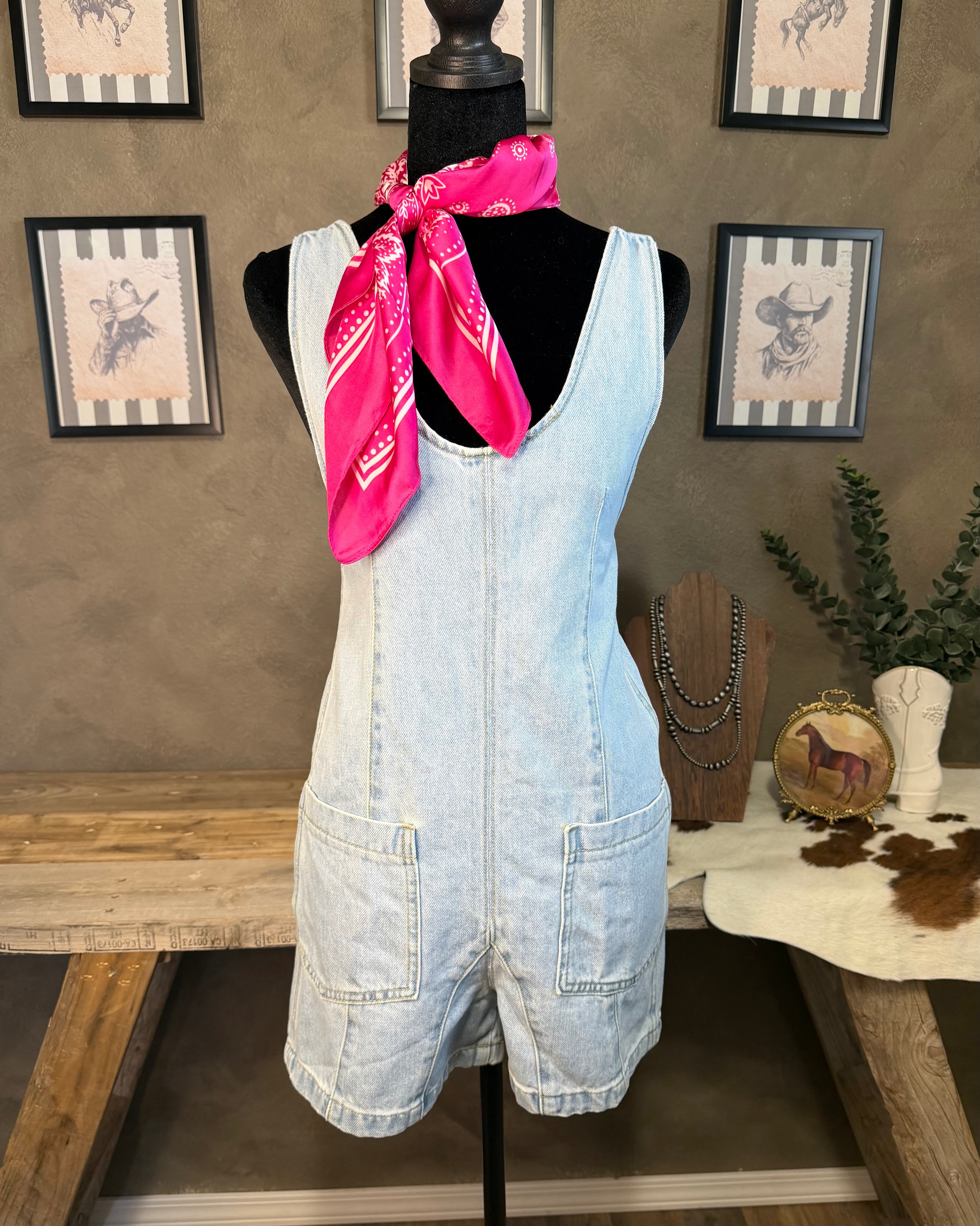 Denim Shorts Romper