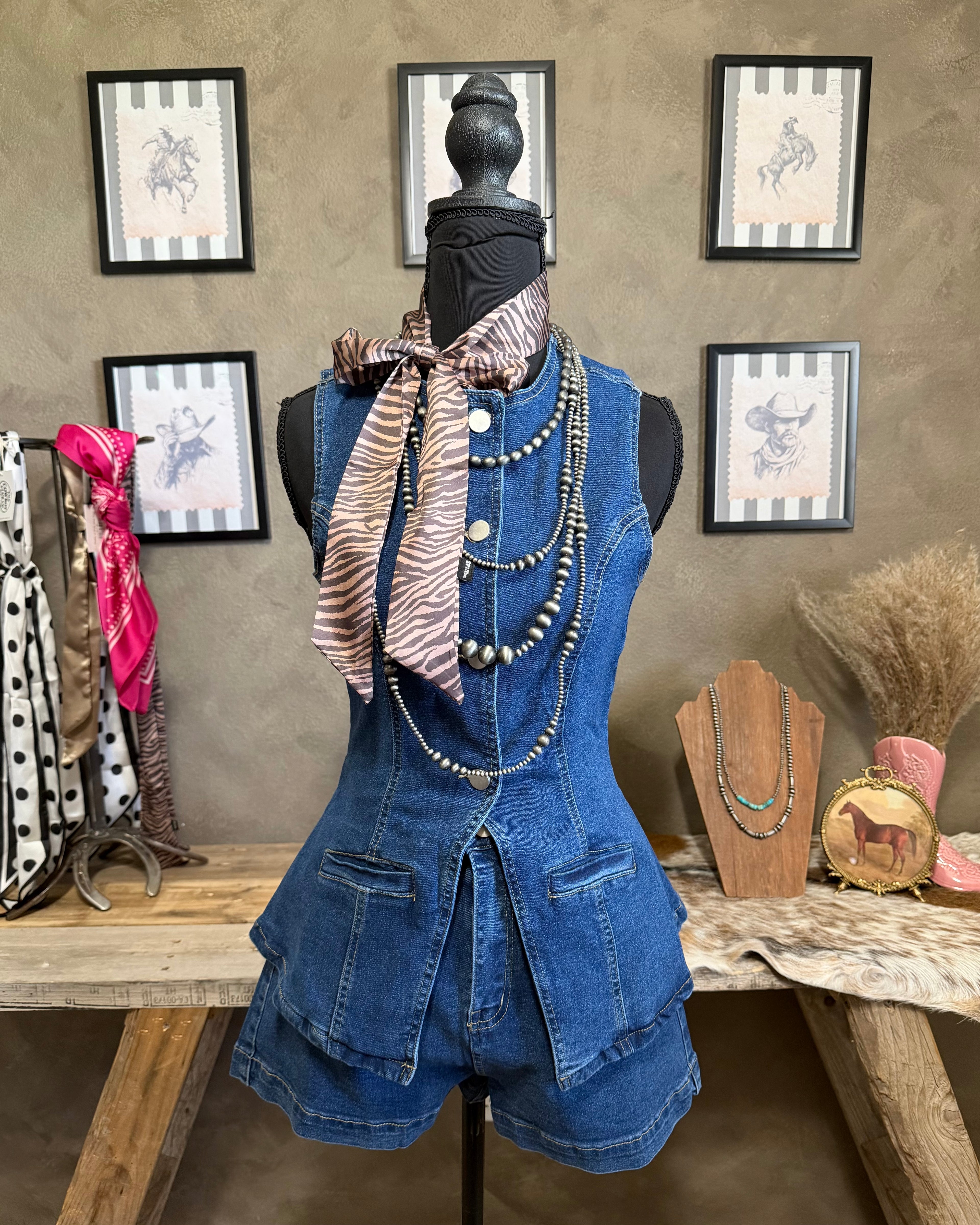 Denim Button Up Set