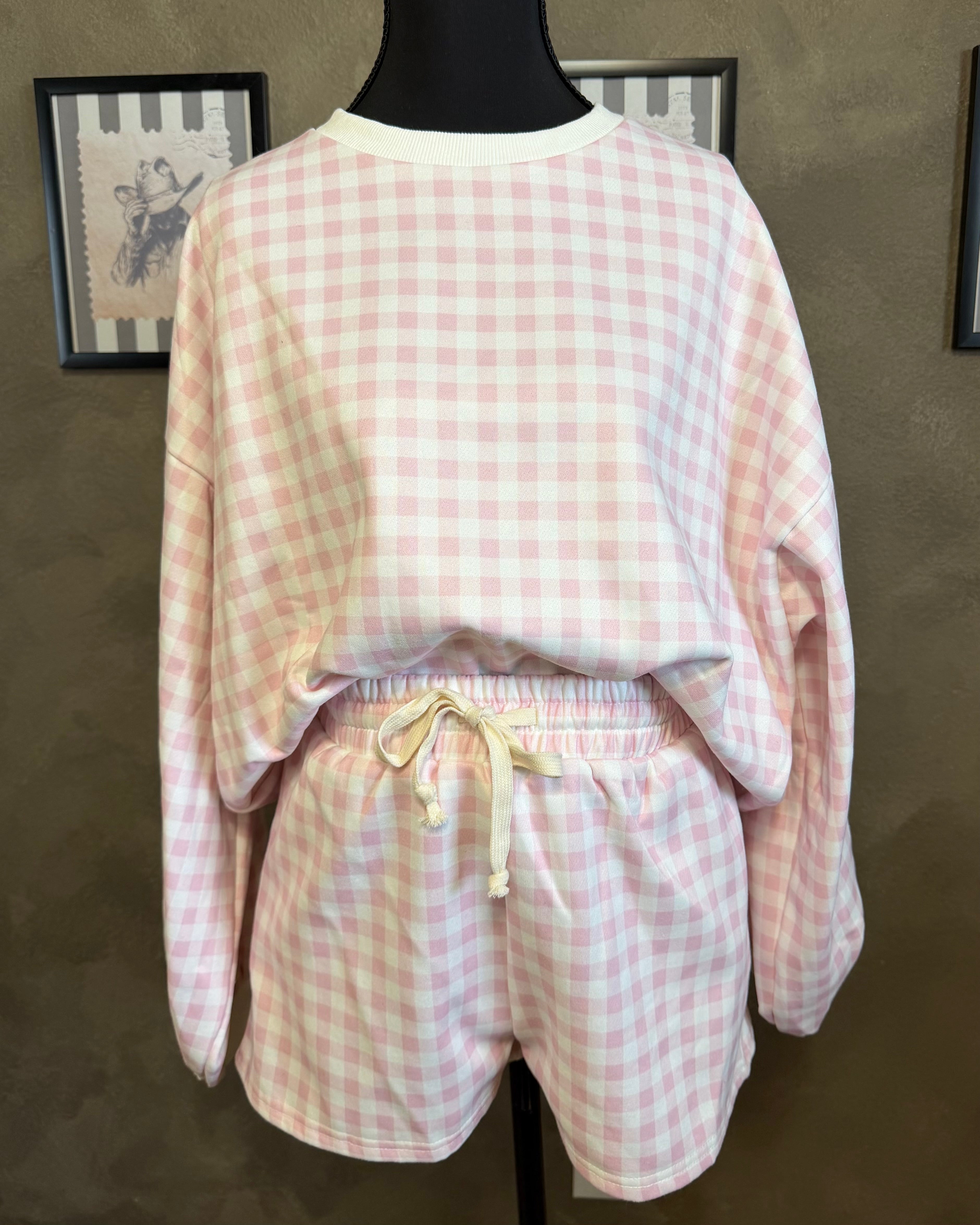 Pink Gingham Set