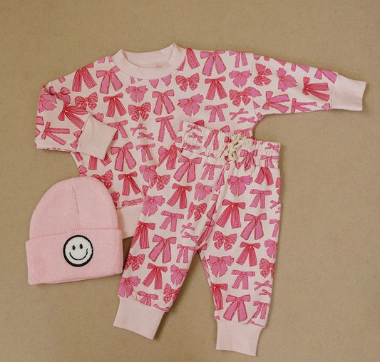 Pink Bows Jogger Set